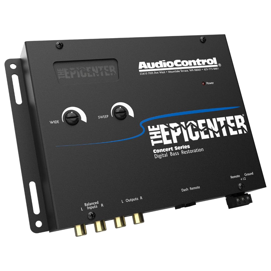 Audiocontrol Epicenter Digital Bass Restoration Control Processor, Car Audio Bass Booster Enhancer With Wired Remote Control (Black)