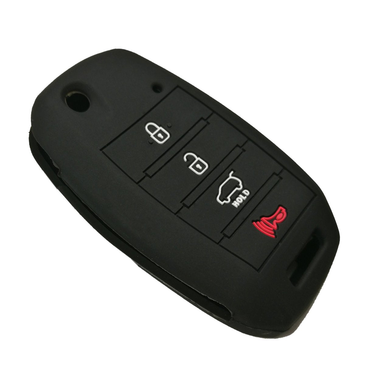 Coolbestda Rubber 4Buttons Flip Key Fob Remote Cover Case Protector Holder Keyless Entry For 2016 2017 2018 2019 Kia Optima Soul