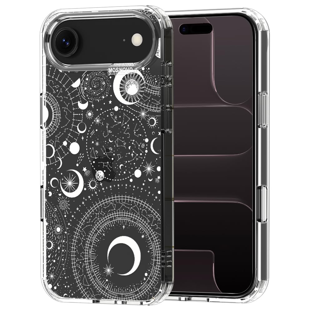 MOSNOVO for iPhone Air Case | Military Grade 6.6ft Drop Tested | Camera Control | Clear with Constellation Design