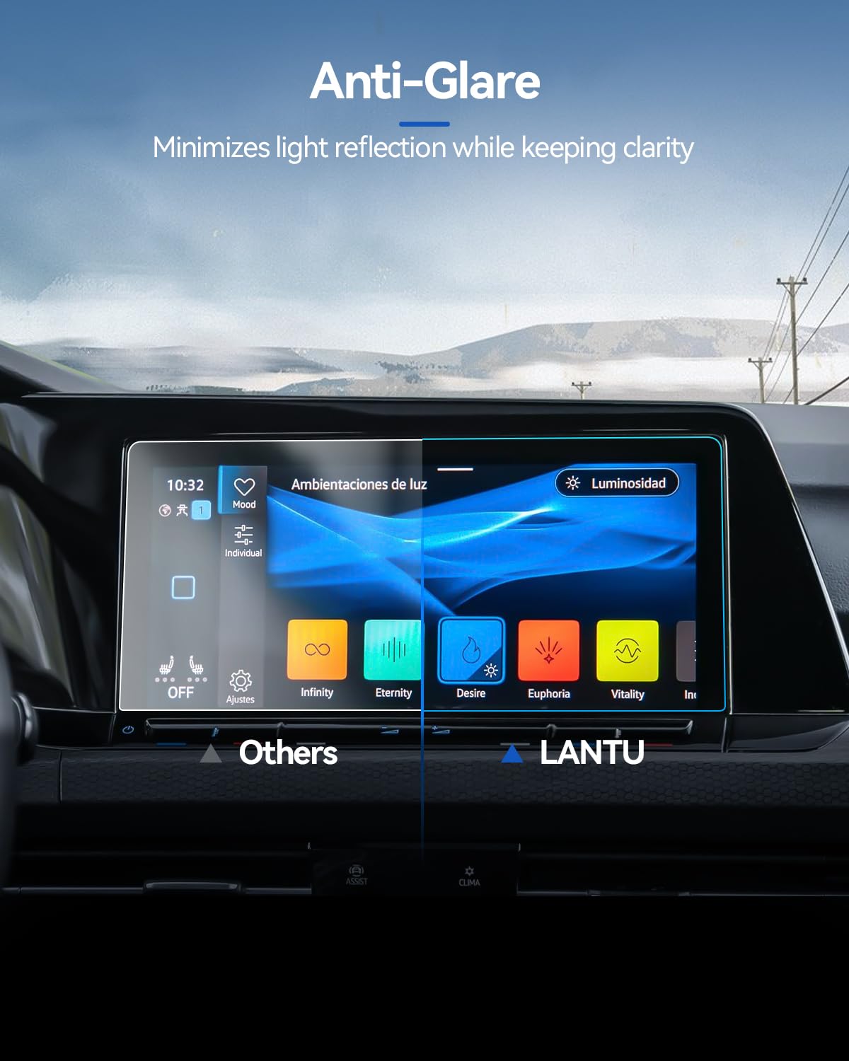 Lantu Car Screen Protector For 2020 2021 2022 2023 2024 Vw Volkswagen Golf Gti/R Accessories Navigation Touchscreen Protector Fi