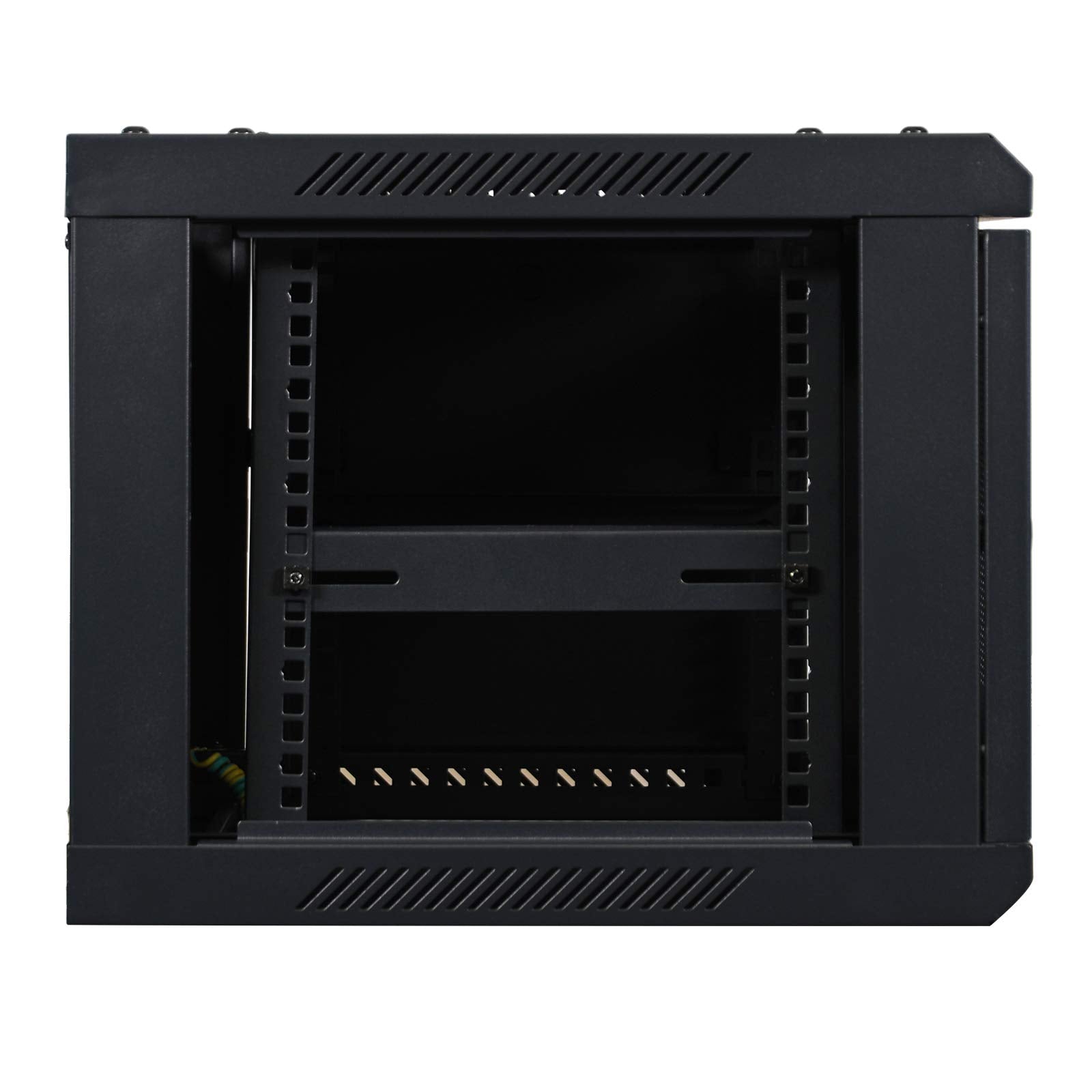 Aeons 6U Signature Wall Mount 19 Inch It Network Cabinet Enclosure Server Rack 16 Inch Depth Glass Door