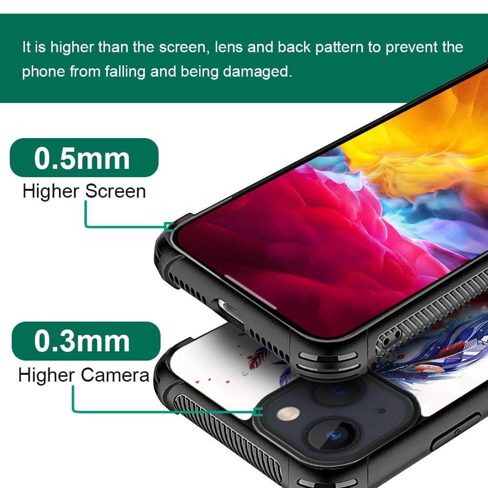 Carloca Compatible With Iphone 15 Case,Drawing Sketch Rainbow Horse Art Fashion Pattern Design For Girl Shockproof Anti-Scratch