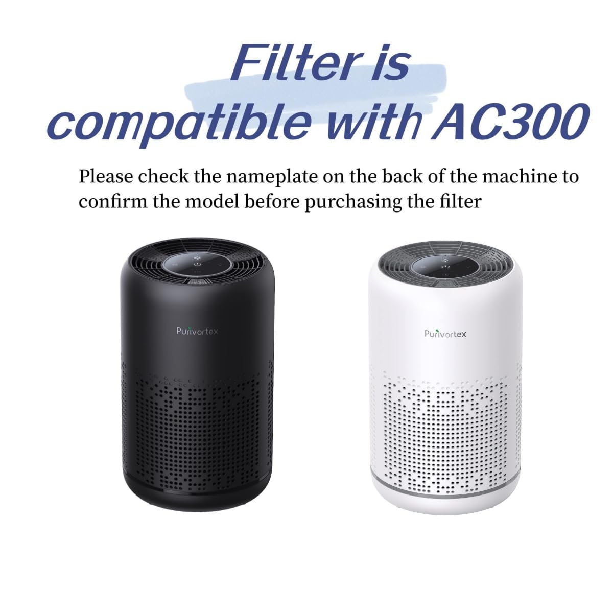 Replacement Filter For Purivortex Ac300 Air Purifier, 3 In 1 True Hepa, High Efficiency Activated Carbon