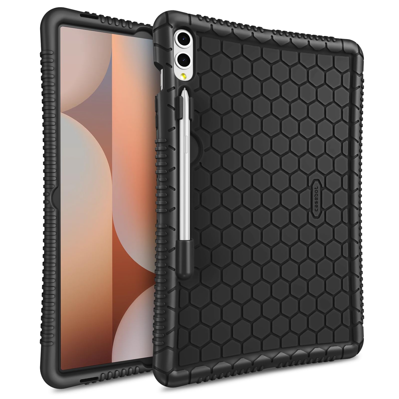 Fintie Silicone Case for Samsung Galaxy Tab S10 Plus 2024/ S9 FE Plus 5G 12.4 Inch 2023, [S Pen Holder] Honey Comb Series Kids F
