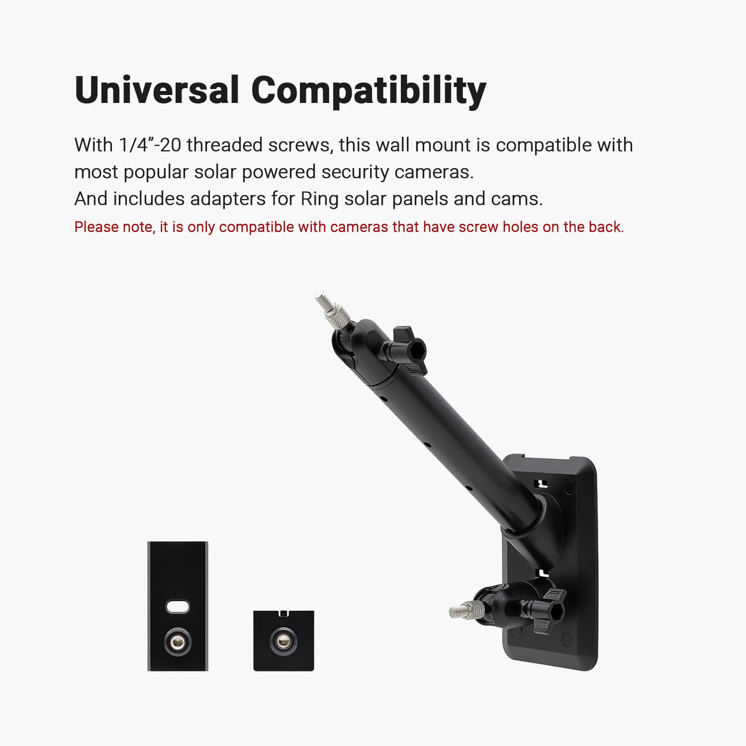 Holicfun 2 In 1 Wall Mount For Outdoor Security Cameras And Solar Panels, Universally Compatible With Ring, Eufy, Arlo, Wyze, Re