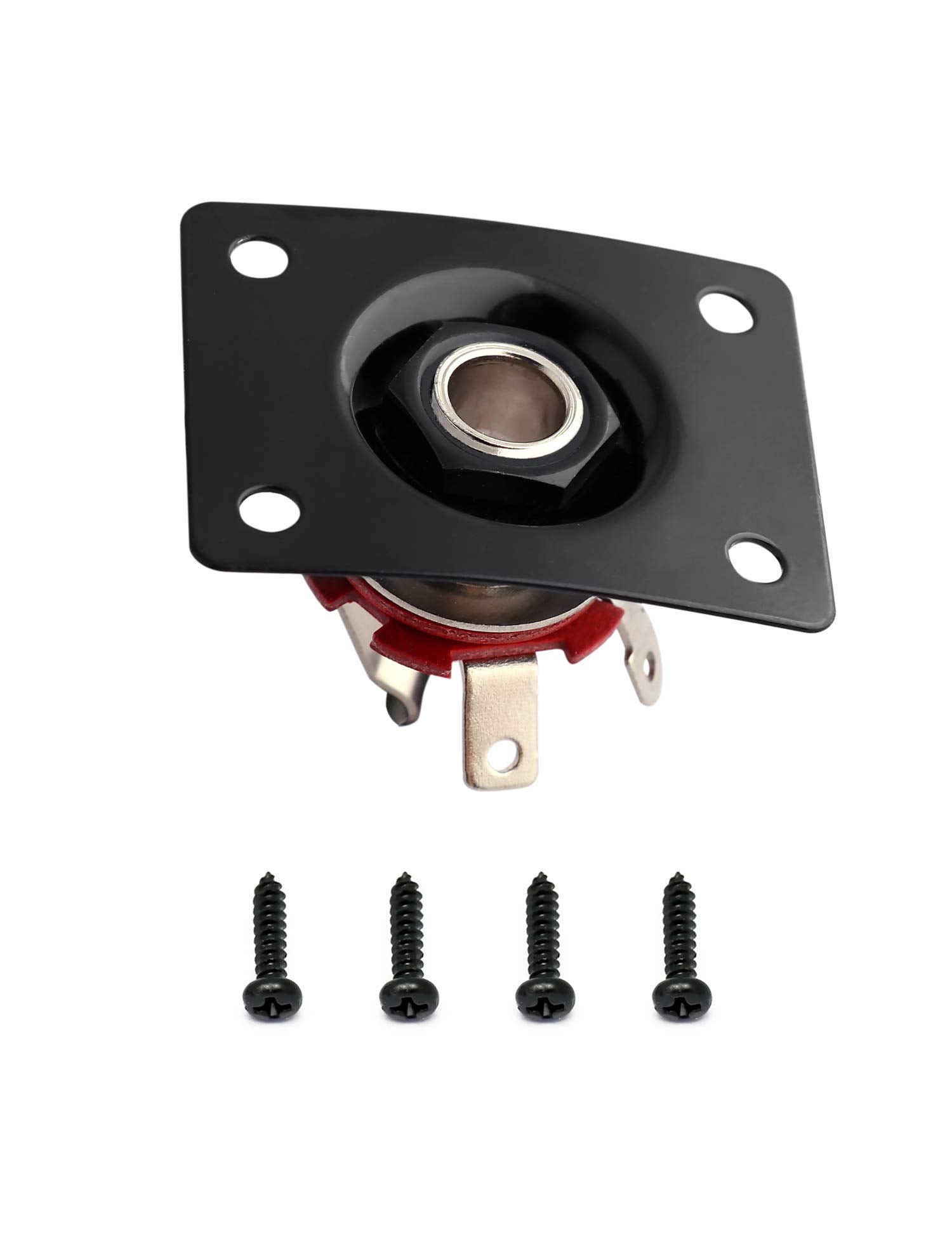 Metallor Output Input Jack Plate Socket For Tele Sg Style Electric Guitar Parts Replacement Black.