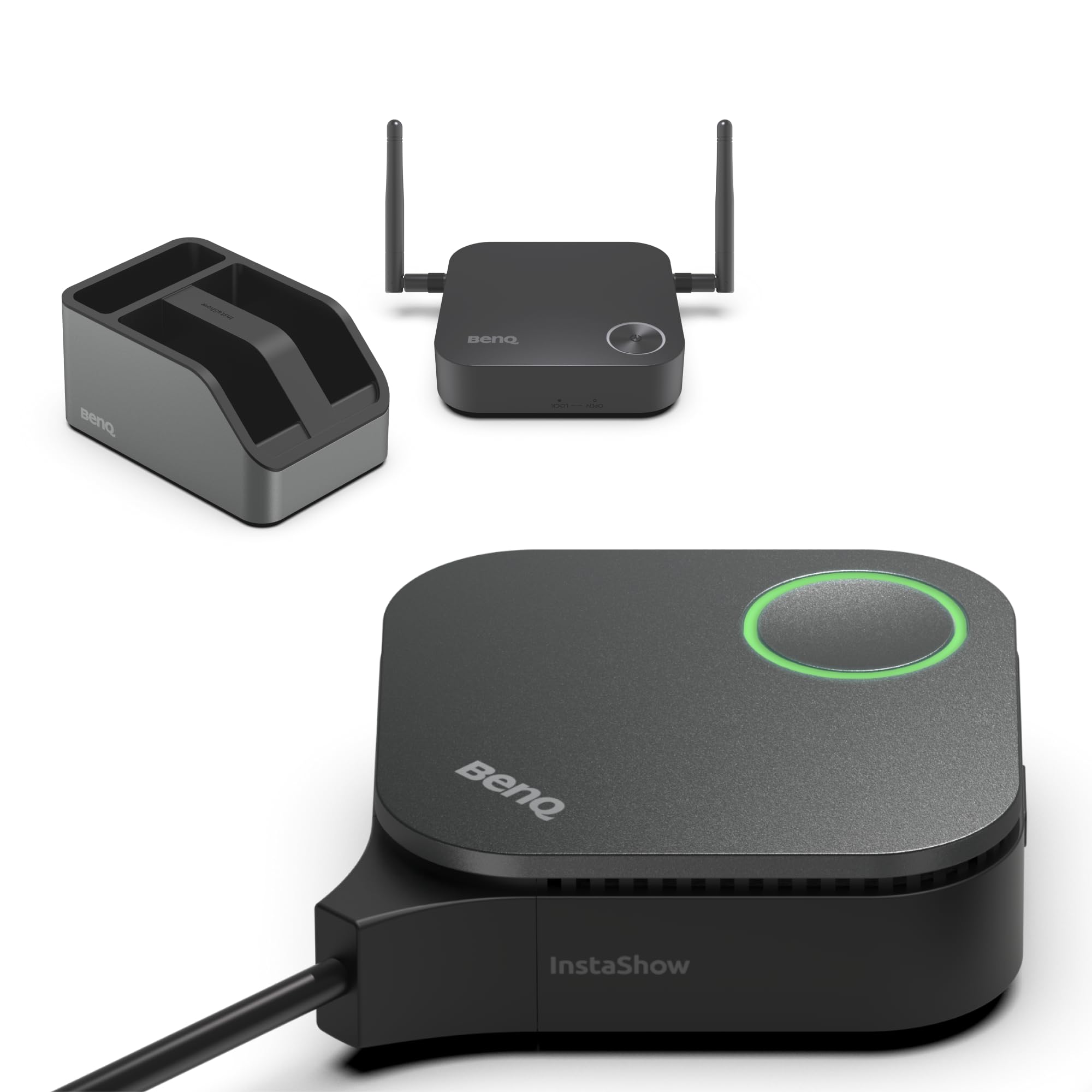 BenQ InstaShow WDC15, 4K UHD Wireless Presentation System with USB-C & HDMI Button, No App Required, USB Touchscreen Control,128
