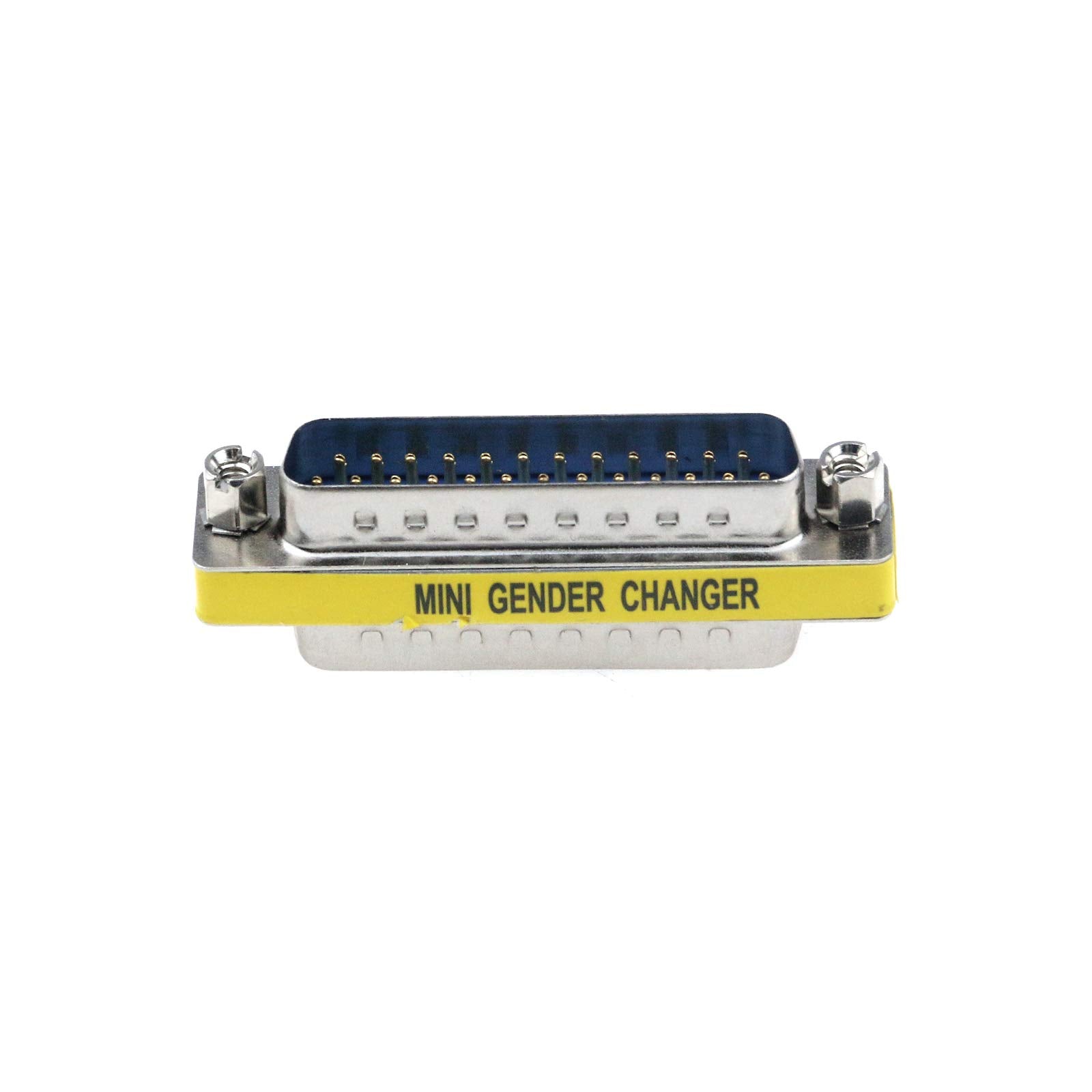 Semetall 5 Pack 25 Pin Mini Serial Cable Gender Changer Coupler Vga Adapter Video Transmission Straight Through Head(Db25,Male T