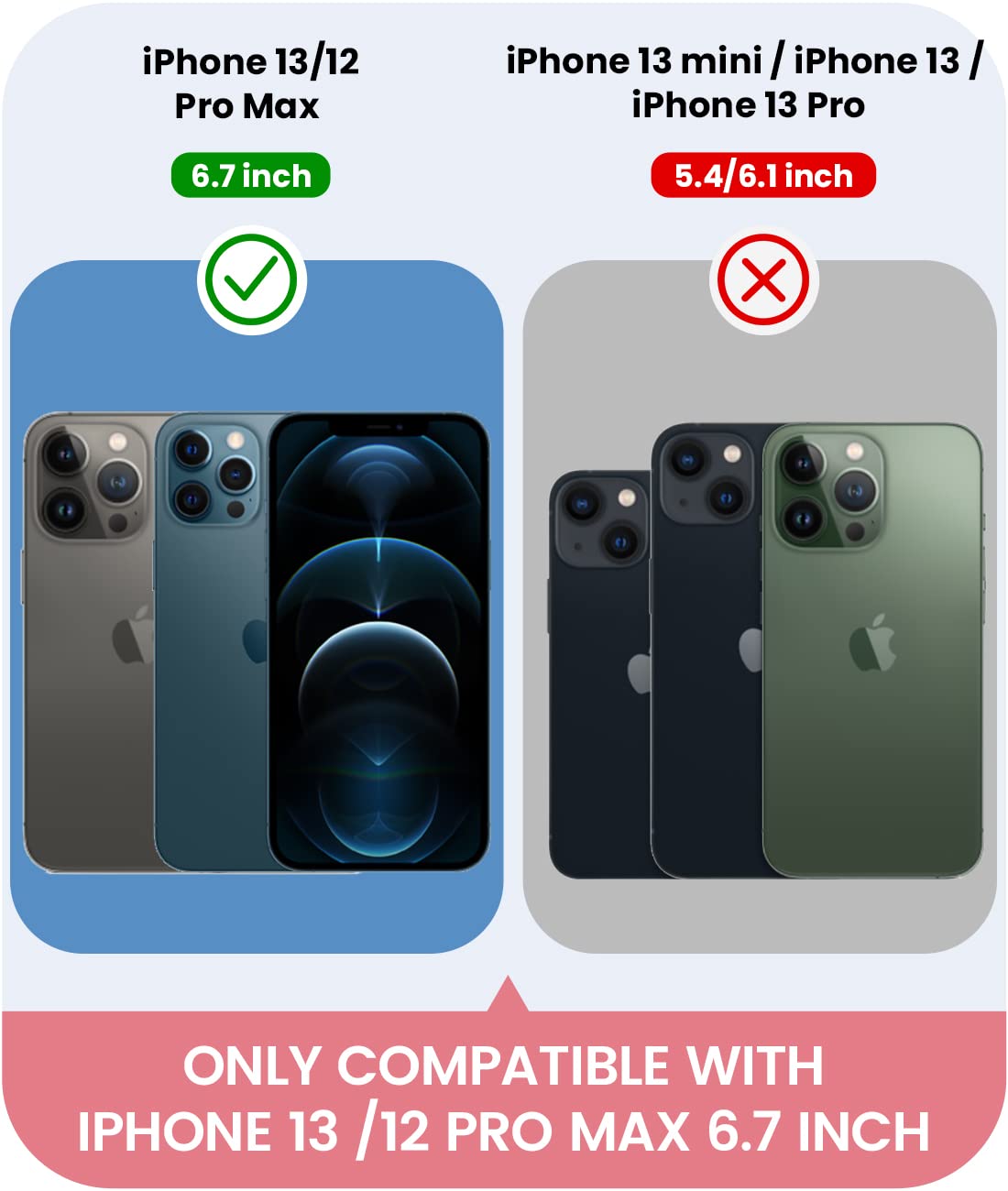 Caka Case For Iphone 13 Pro Max Case With Screen Protector, Iphone 12 Pro Max Case With Slide Camera Lens Protector Cover For Wo