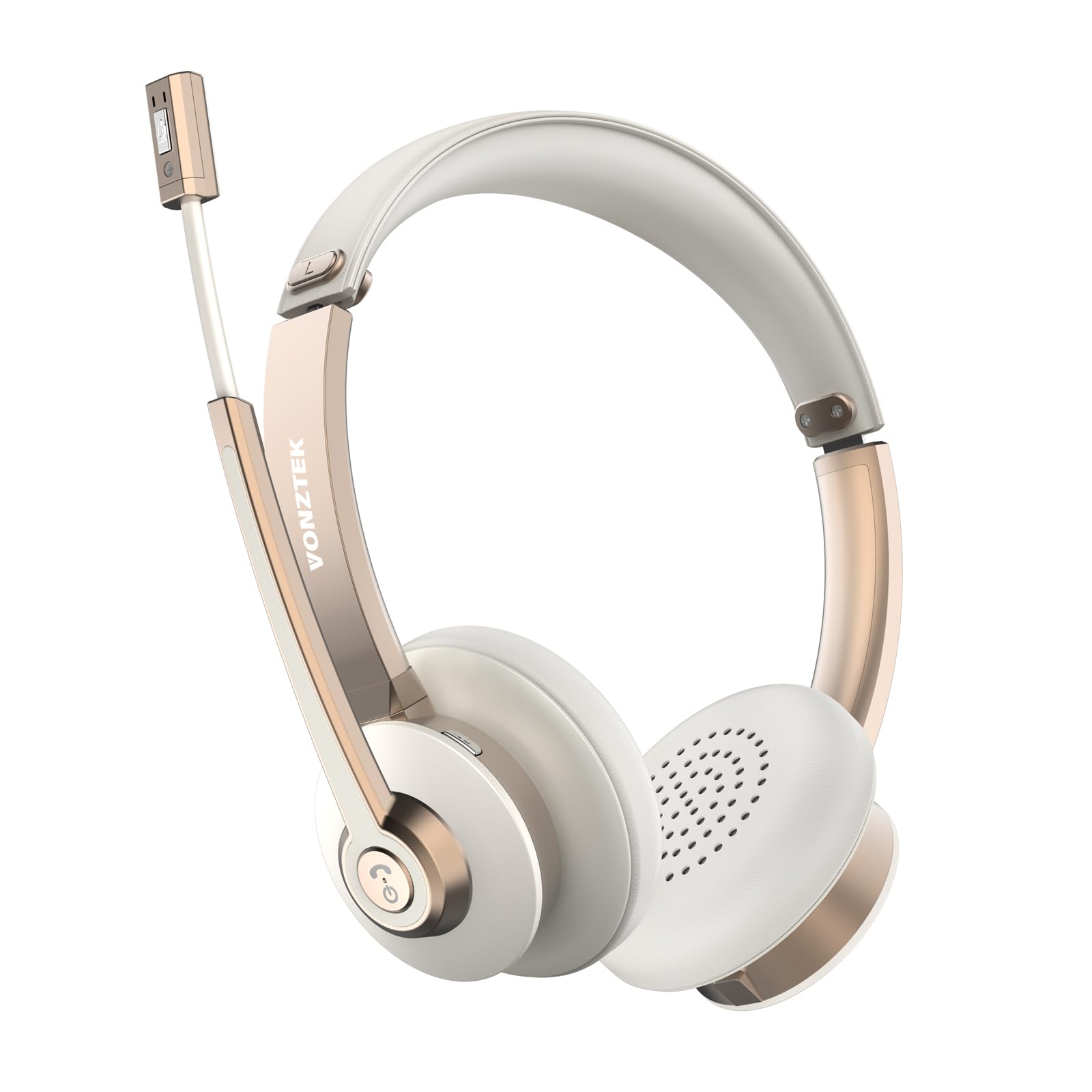 Vonztek Wireless Headset, Bluetooth Headphones With Microphone Noise Cancelling, 26Hrs Wireless Headset With Mic Mute For Smartphone/Laptop/Zoom/Teams/Call Center/Home/Office
