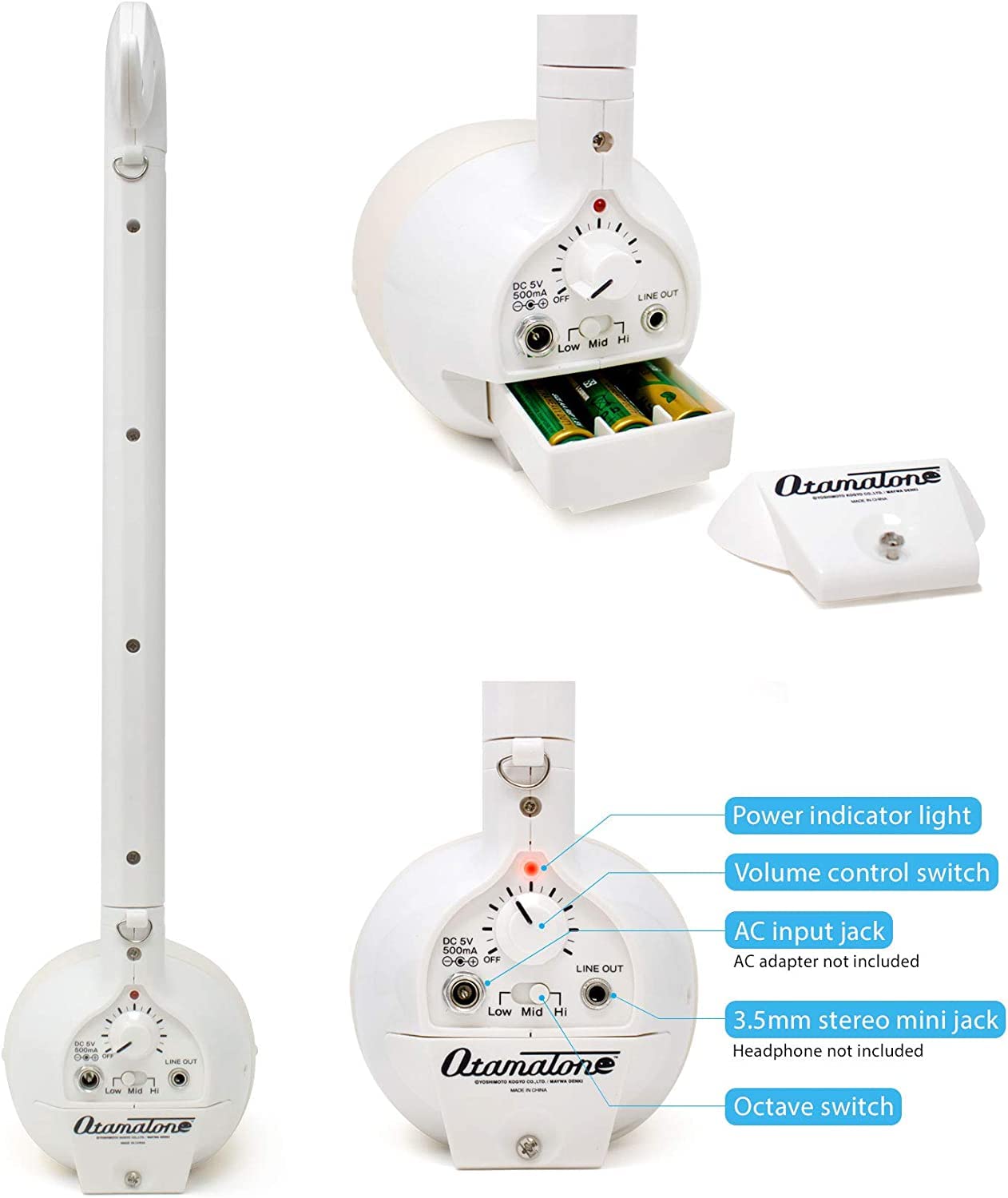 Otamatone Deluxe [English Manual] Electronic Musical Instrument Synthesizer From Japan By Cube/Maywa Denki, White