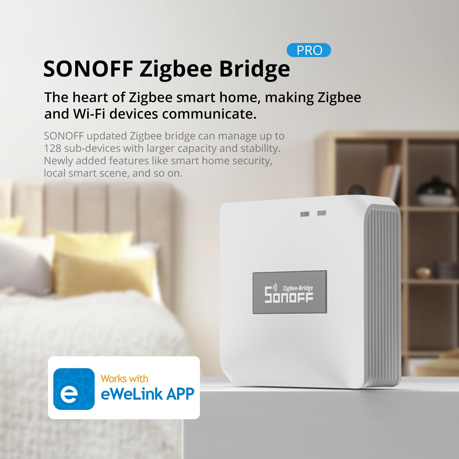 Sonoff Zigbee Bridge Pro Hub, Zigbee 3.0 Smart Gateway, App Control And Multi-Device Management, Compatible With Sonoff Zigbee D