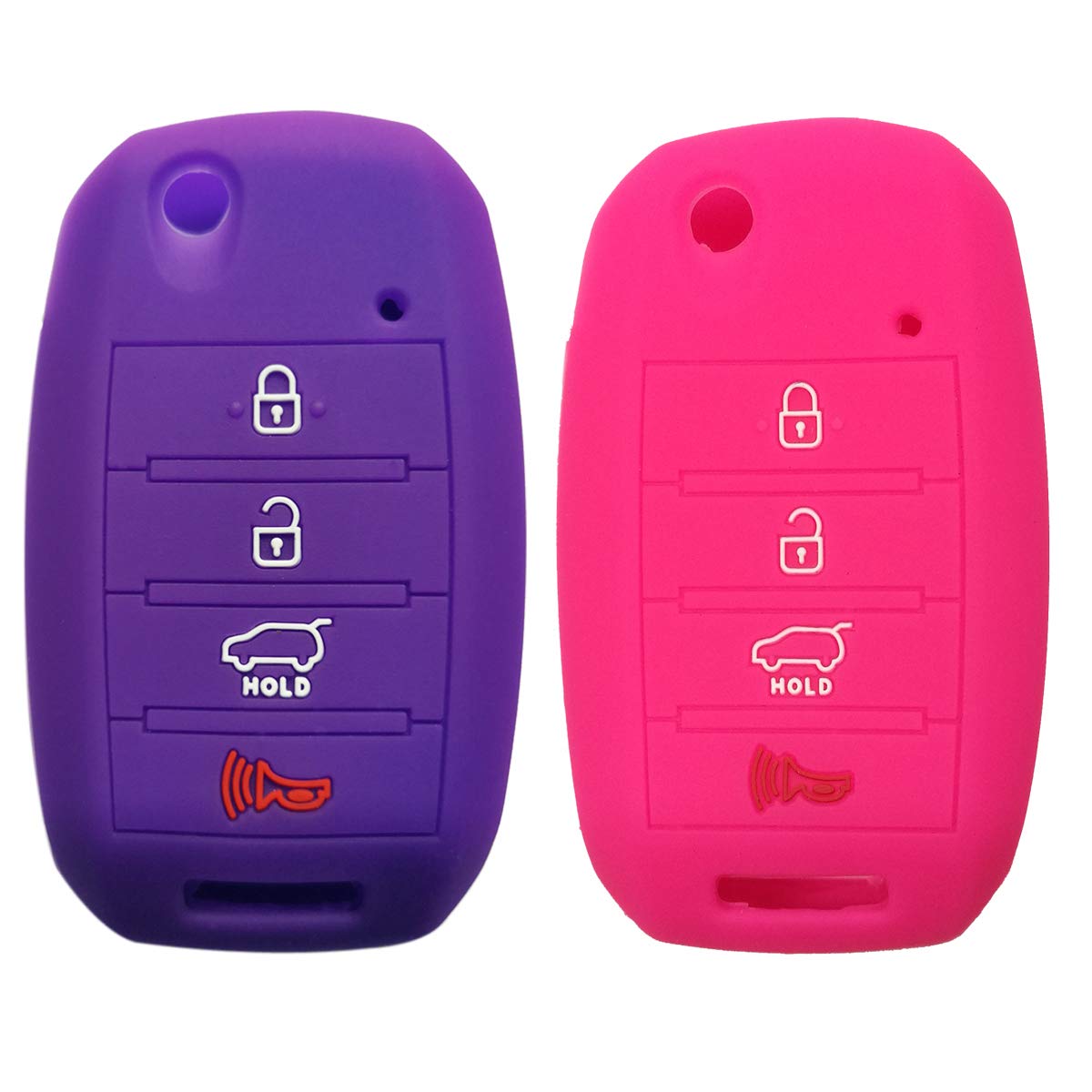 Coolbestda 2Pcs Flip 4Buttons Key Fob Cover Glove Keyless Jacket Holder Bag Case For 2016 2017 2018 2019 Kia Optima Soul Sorento
