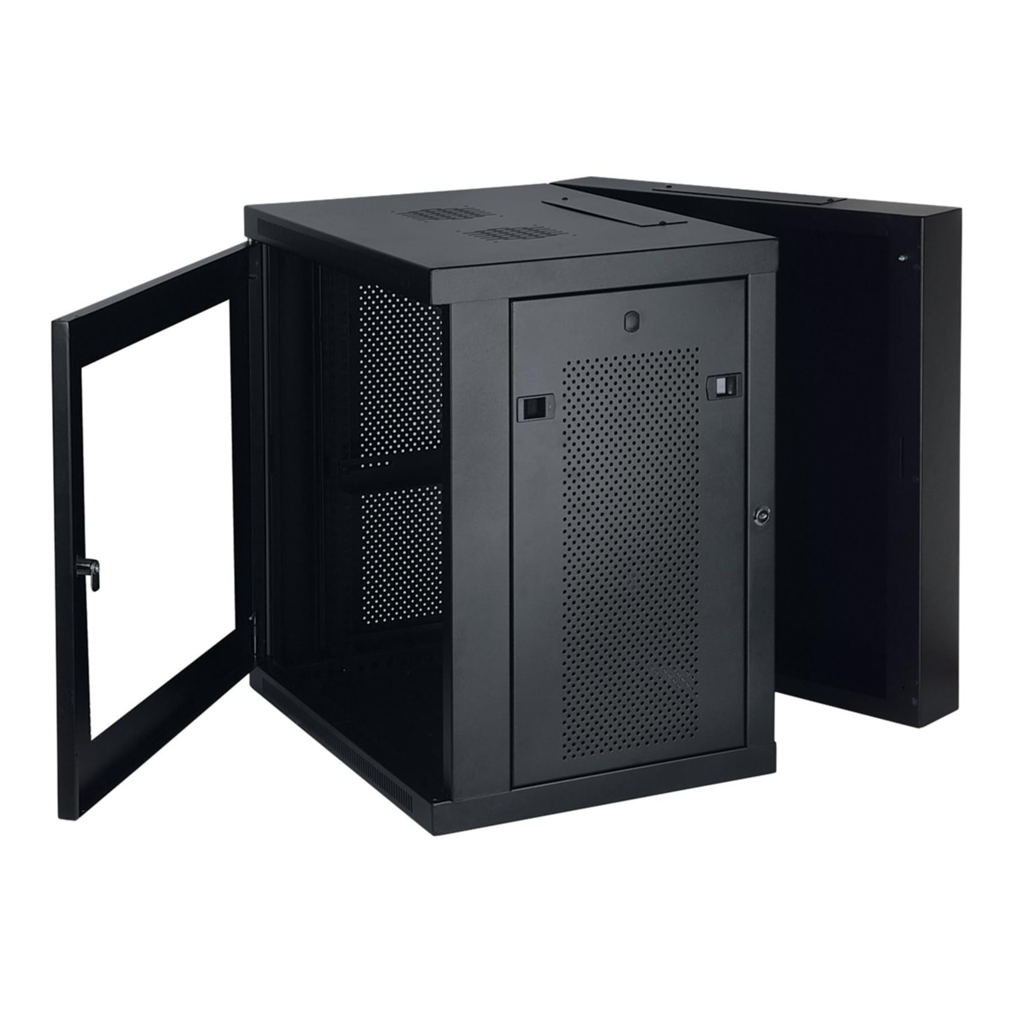 Tripp Lite 12U Wall Mount Rack Enclosure Server Cabinet with Acrylic Glass Window, Hinged, 20.5 Deep, Switch-Depth (SRW12USG)