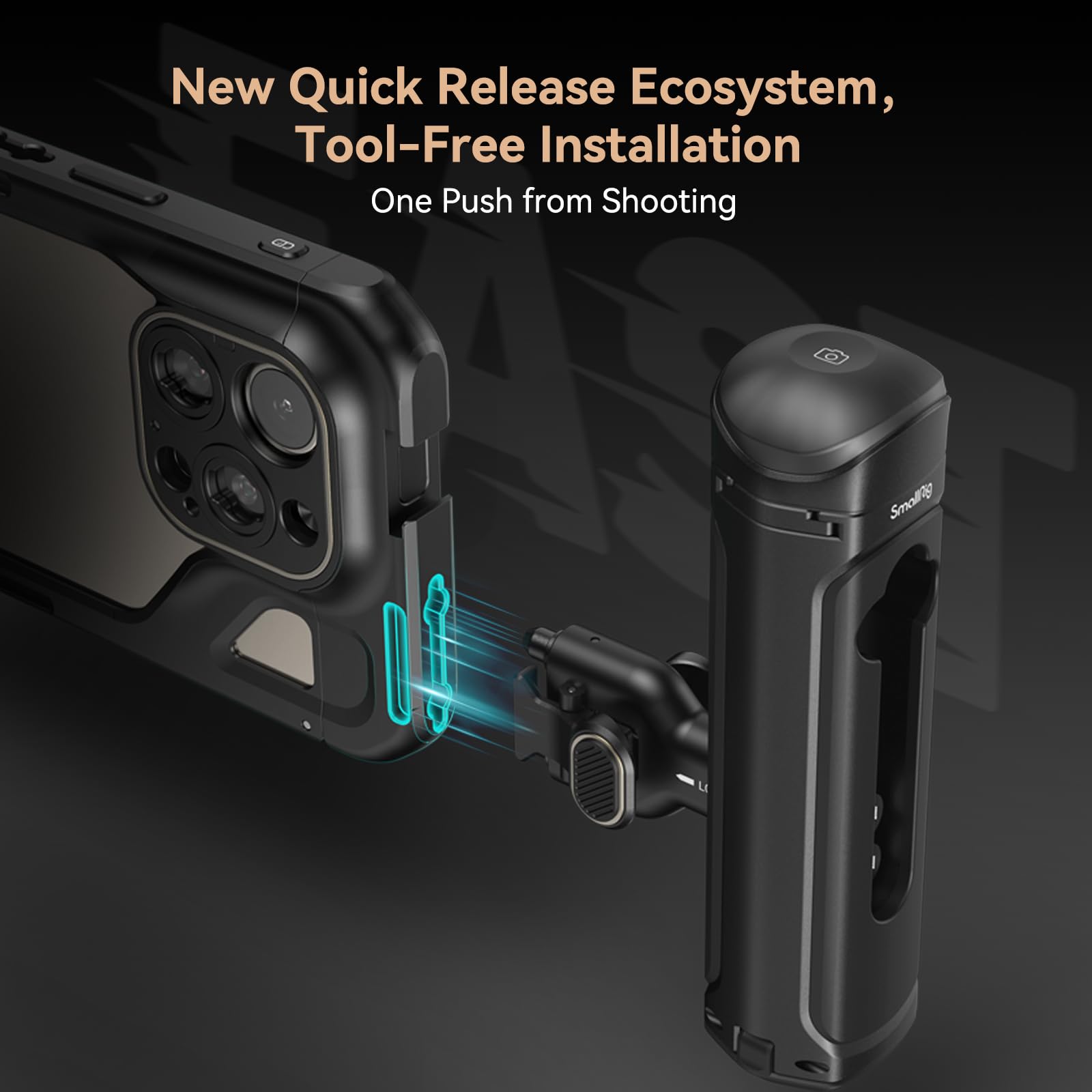 Smallrig Dual Handheld Phone Cage Kit For Iphone 15 Pro Max, Mobile Video Rig Cage Kit With Wireless Quick Release Dual Handles