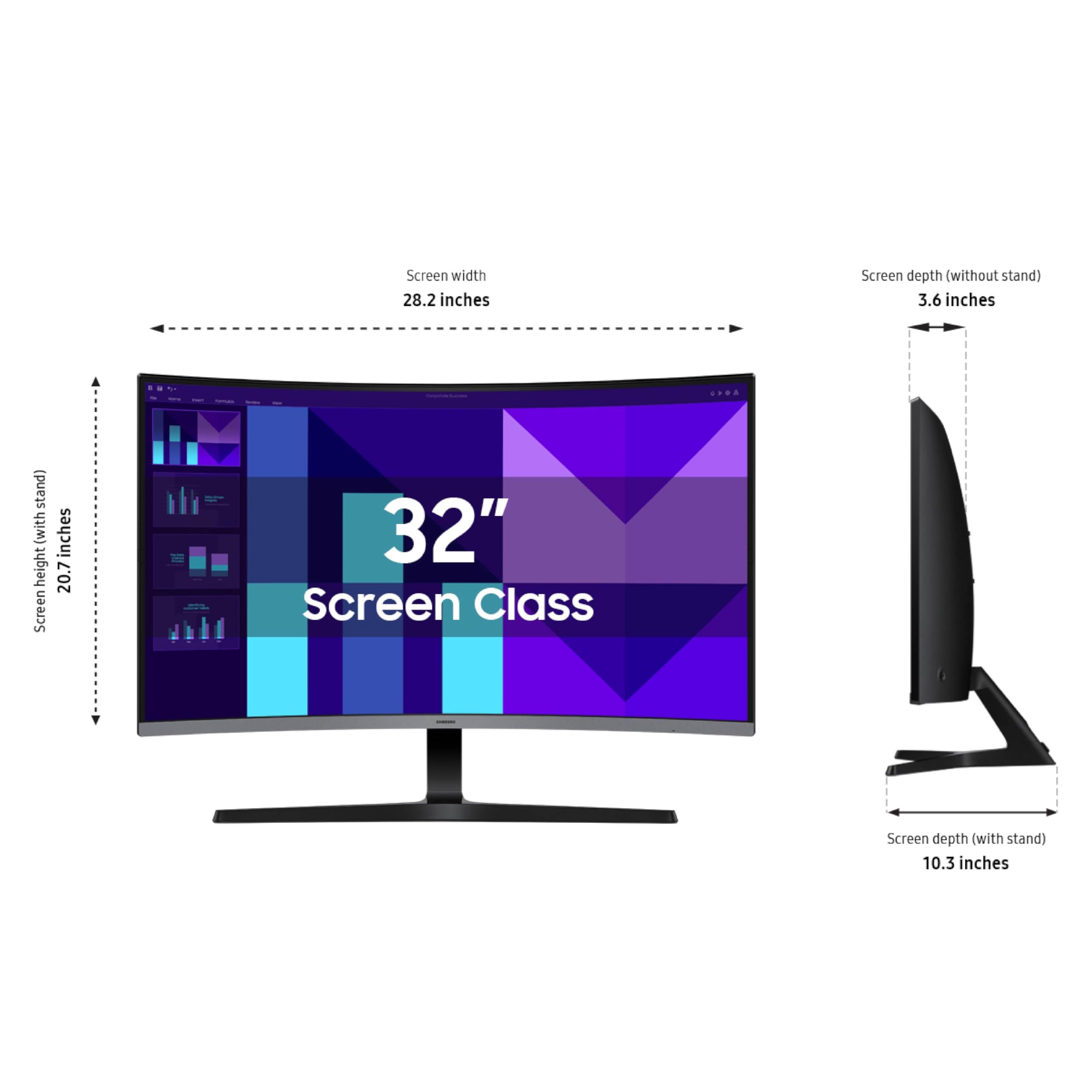 Samsung 32-Inch S3 (S39Gd) Fhd 100Hz Curved Monitor, Game Mode, Eye Saver Mode, Multiple Connectivity With Hdmi Port, Ls32D396Ga
