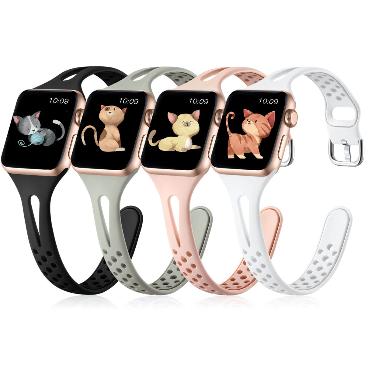 Getino Compatible With Apple Watch Band 45Mm 44Mm 42Mm 49Mm For Women Men, Slim Sport Bands, For Iwatch Ultra & Iwatch Se 1/2 Iw
