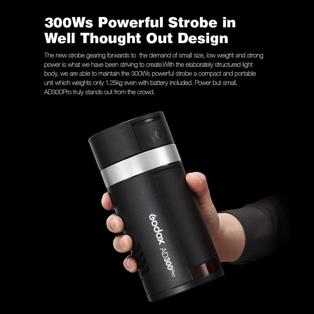 Godox Ad300Pro Ad300 Pro Strobe Light, 300W 2.4G Ttl Flash Strobe Monolight, 1/8000 Hss, 0.01 1.8S Recycle Time, 300 Full Power