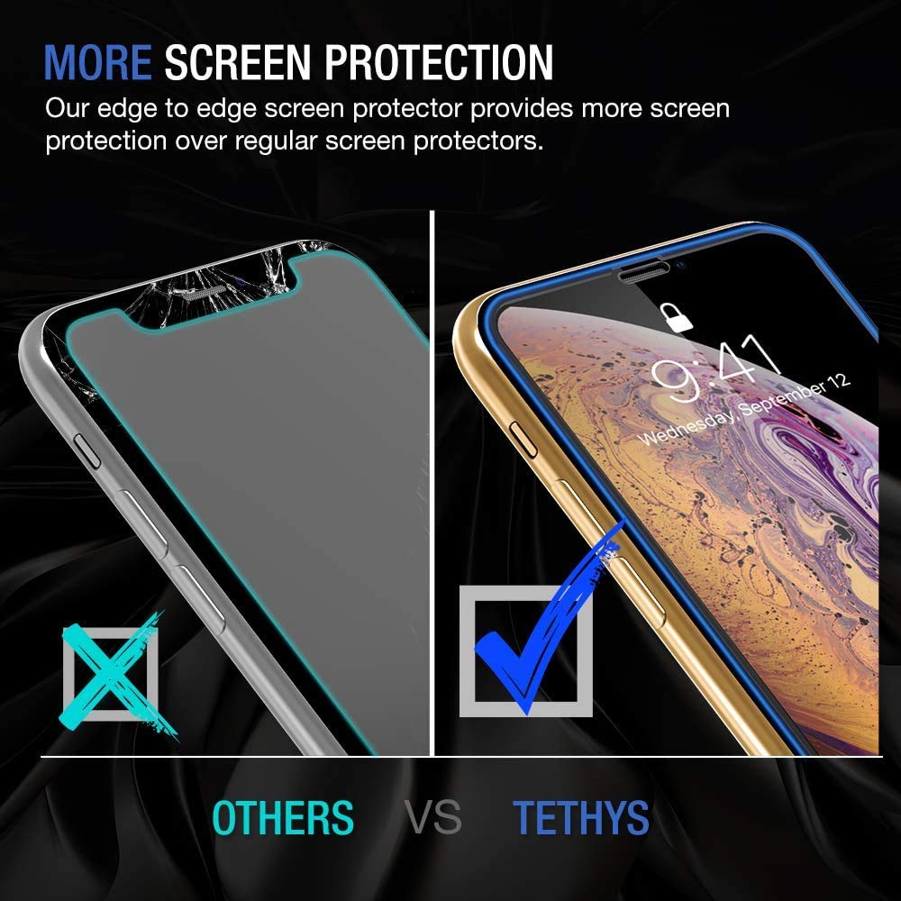 Tethys Glass Screen Protector For Iphone 11 Pro/Xs - Edge To Edge Coverage, Full Protection - Pack Of 3