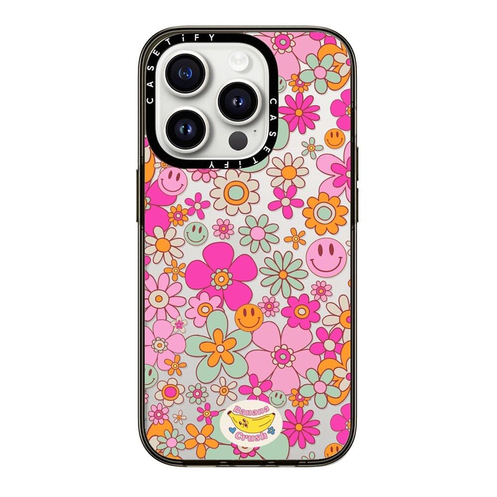 Casetify Compact Case For Iphone 15 Pro [2X Military Grade Drop Tested / 4Ft Drop Protection]   Groovy Pattern Clear   Clear Bla