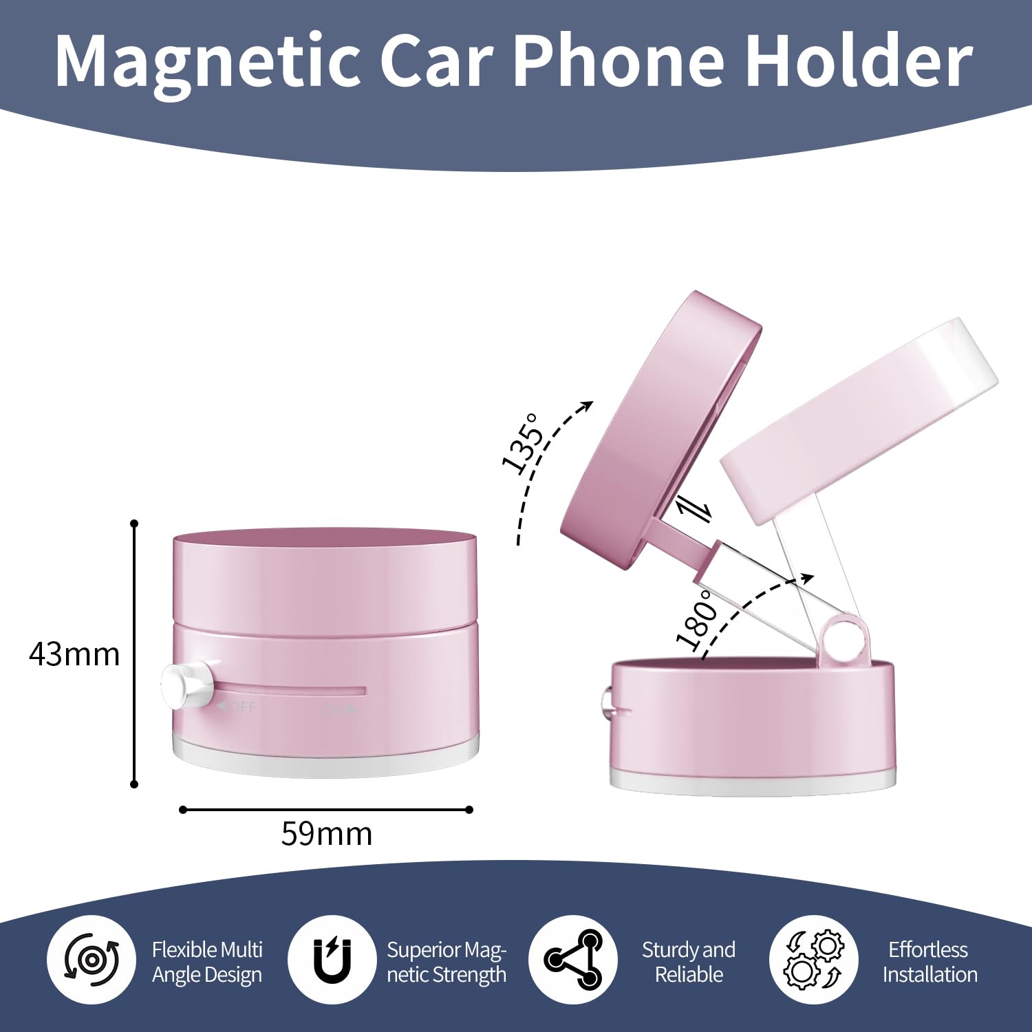 Magnetic Phone Holder For Car Mount,Vacuum Magnetic Suction Car Accessories For Women Men Iphone 16 Pro Max 15 14 13 12 Plus Sam