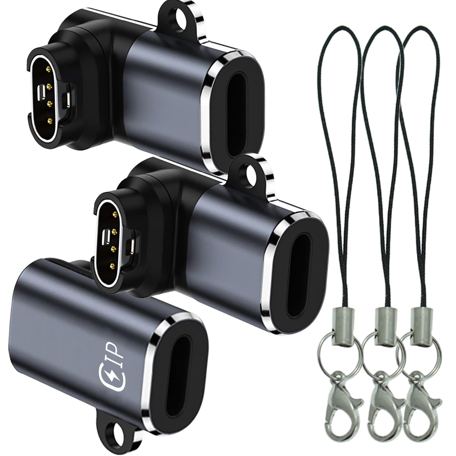 Garmin Watch Charger To Ligtning Adapter 3Pack Right Angle Compatible With Garmin Fenix 7/7S/7X/6S/6/6X/5S/5/5X, Instinct 1/2/2S