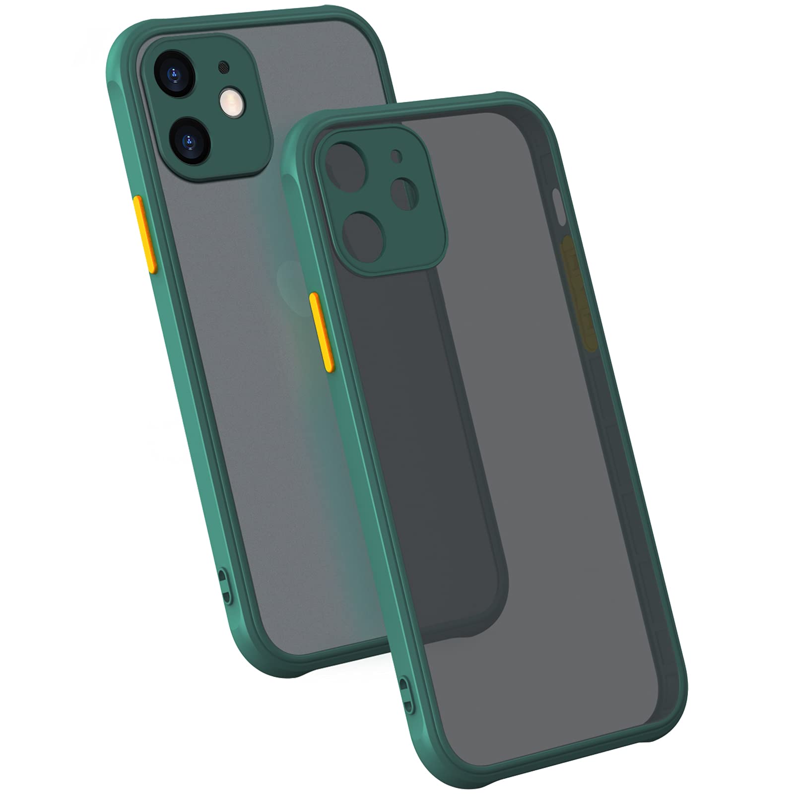 ZEZHOU iPhone 11 Case Shockproof Full Body with Camera Lens Protector TPU PC Pine Green 6.1"