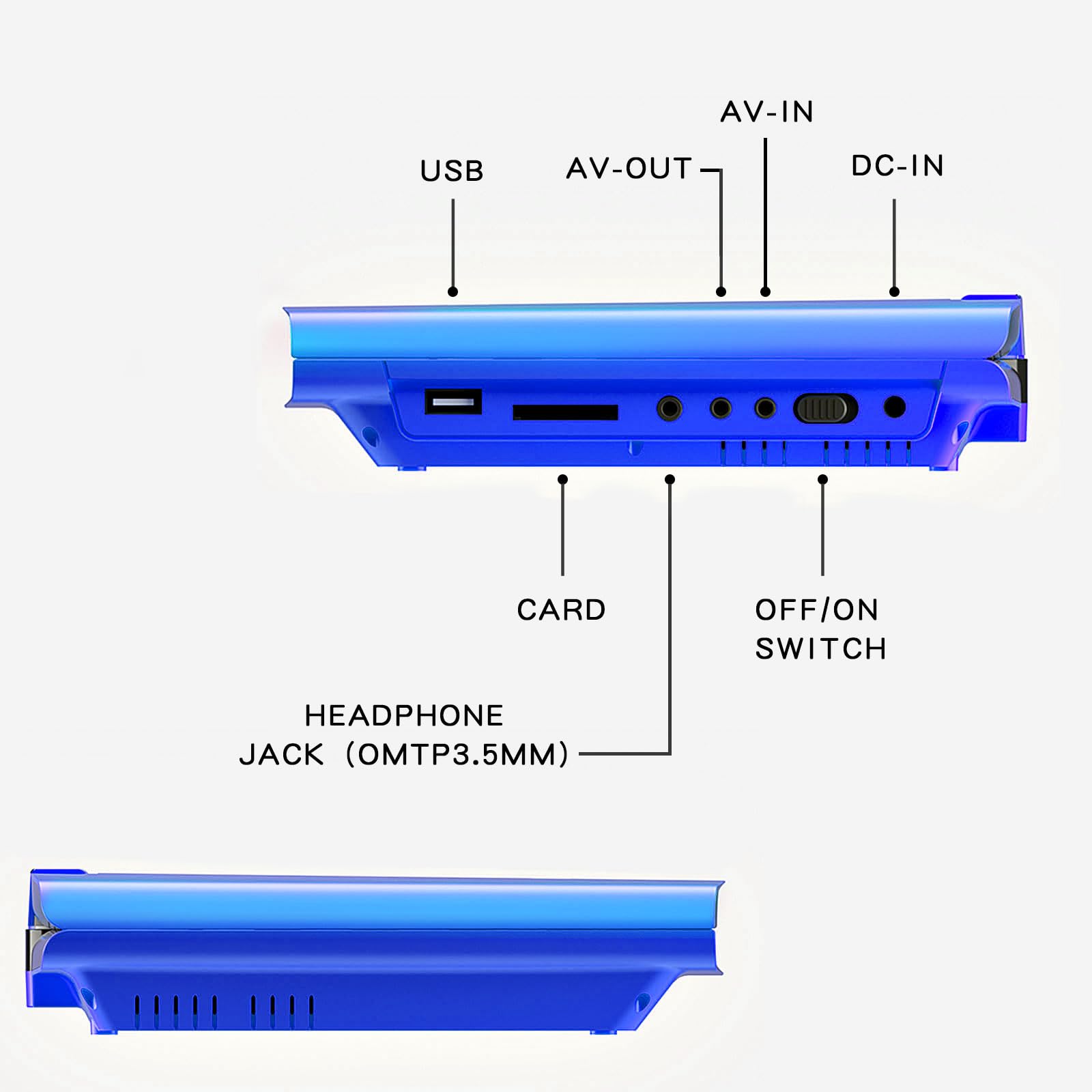Sunpin 11'' Portable Dvd Player For Car And Kids With 9.5 Inch Hd Swivel Screen, 5 Hour Rechargeable Battery, Dual Earphone Jack