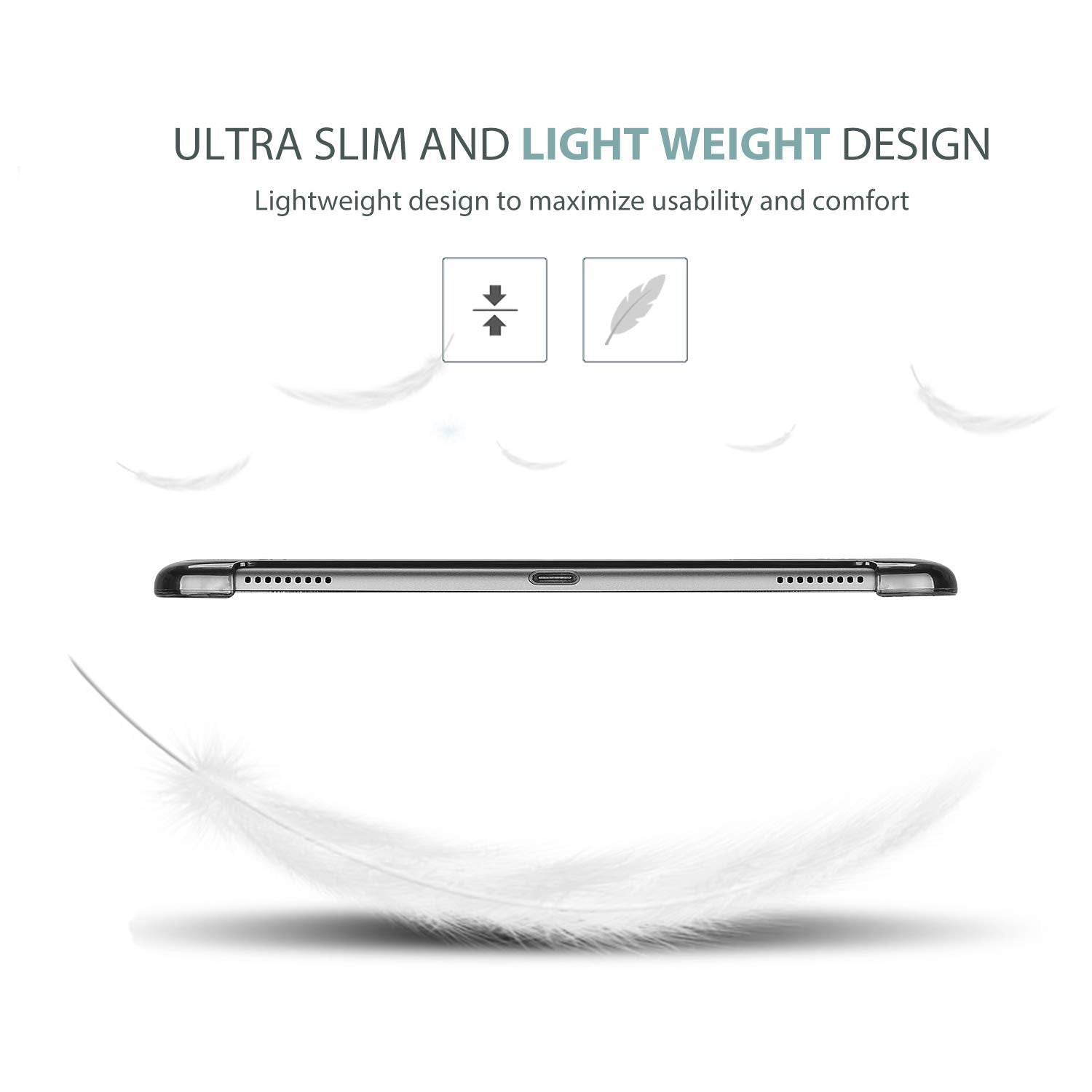 Procase Slim Case For Galaxy Tab A 10.1 2019 Model T510 T515 T517, Lightweight Stand Case Shell Cover For 10.1 Inch Galaxy Tab A Tablet Sm T510 Sm T515 Sm T517 2019 Release  Black