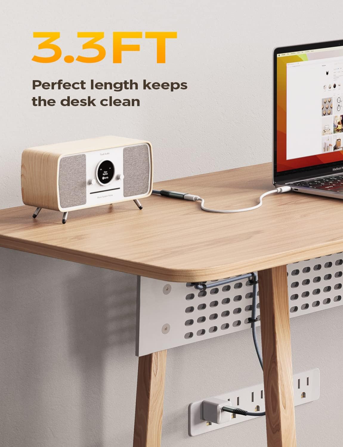 Ainope [1M/3.3Ft Usb C Extension Cable Nylon Braided Usb C Extender Usb 3.2(10Gbps) Sync Transfer 100W/5A Fast Charging Compatib