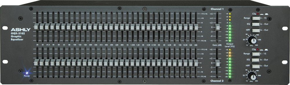 Ashly Gqx 3102 2 Channel 1/3 Octave Graphic Equalizer