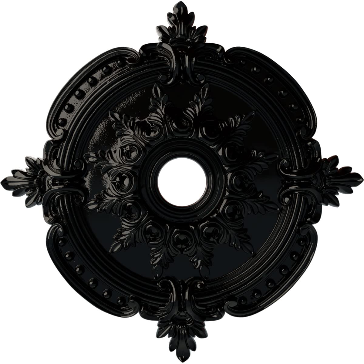 Ekena Millwork CM28BEBPS 28-3/8 x 3-3/4 x 1-5/8 Benson Classic Ceiling Medallion, Black Pearl