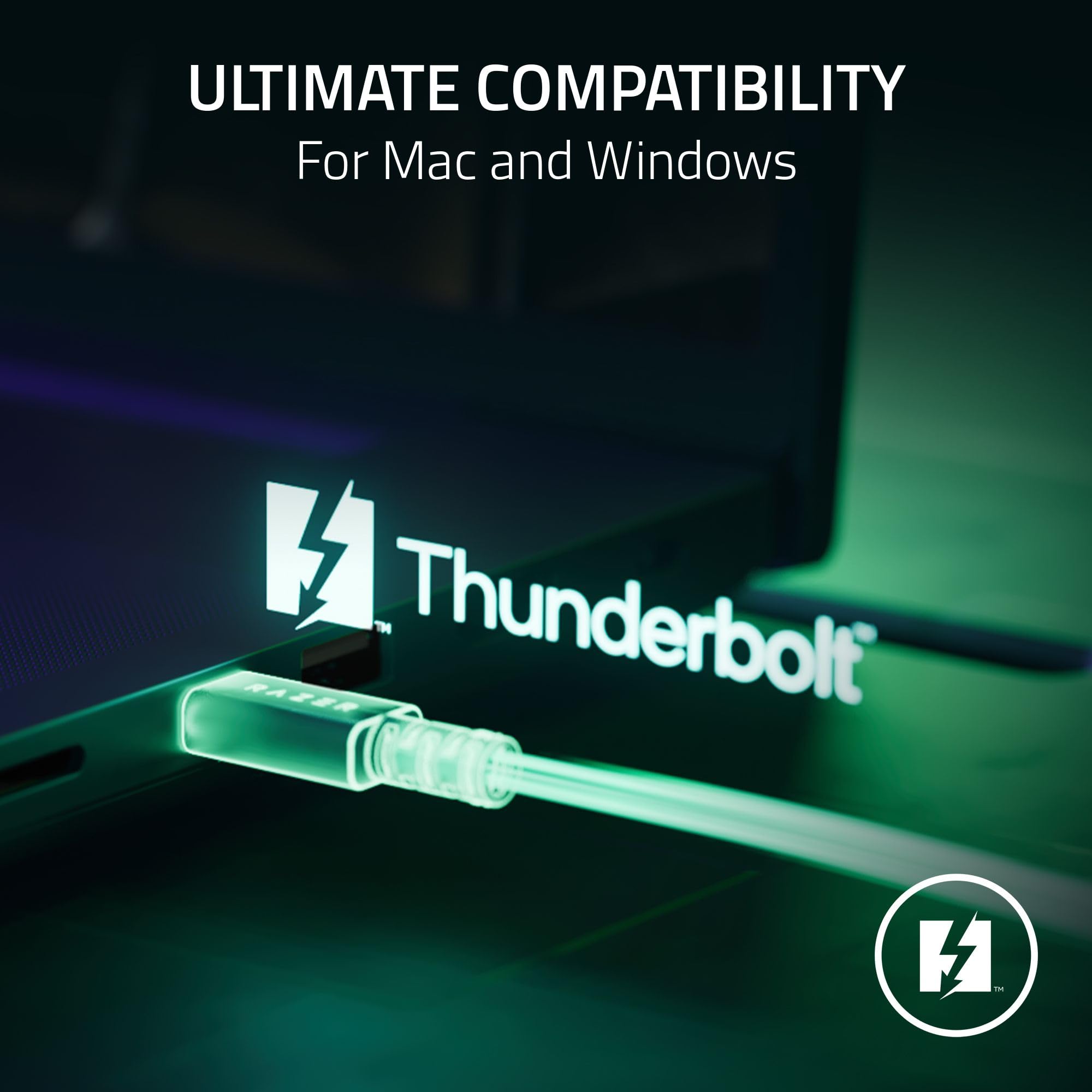 Razer Thunderbolt 4 Cable (2.0M / 6.56Ft): Up To 40 Gigabits Per Second   Up To 8K Resolutions         Up To 100W Charging   Com