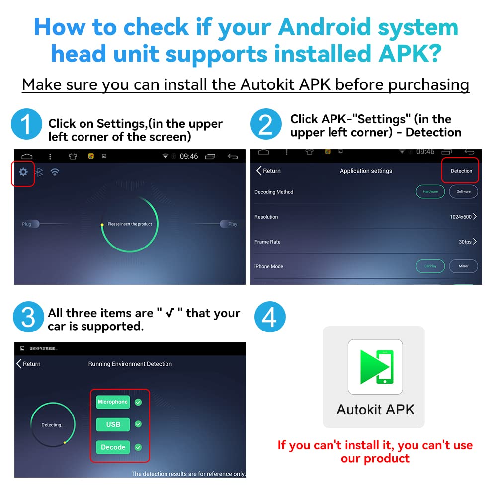 Carlinkit Carplay Dongle Only For Car With Android Head Unit System 4.4.2+,New Upgrade Version,Built In Apk App,Support Wired/Wireless Carplay,Wired/Wireless Android Auto,Online Upgrade Etc.
