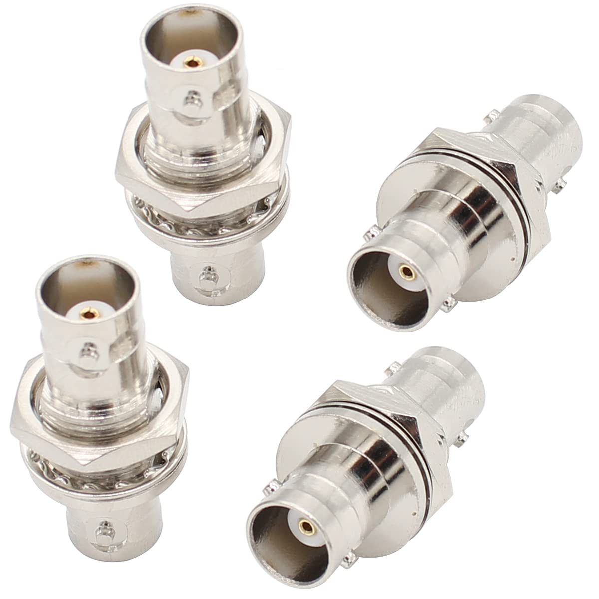 Exgoofit Bnc Female To Female Adapter Bulkhead Connector Coax Extension Bnc Coupler For Cctv Security Camera System  (4 Pack)