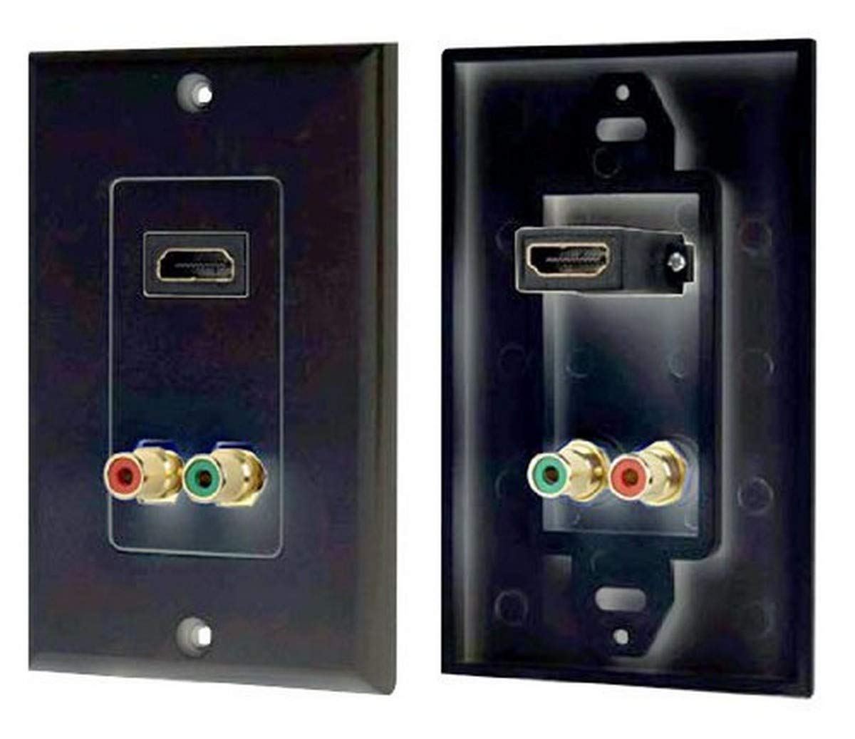 Pyle Hdmi Rca Stereo Wall Plate   In Wall High Speed Hdmi Cable Jack Socket Outlet W/ Frame Cover, Wall Mount To Standard Electr