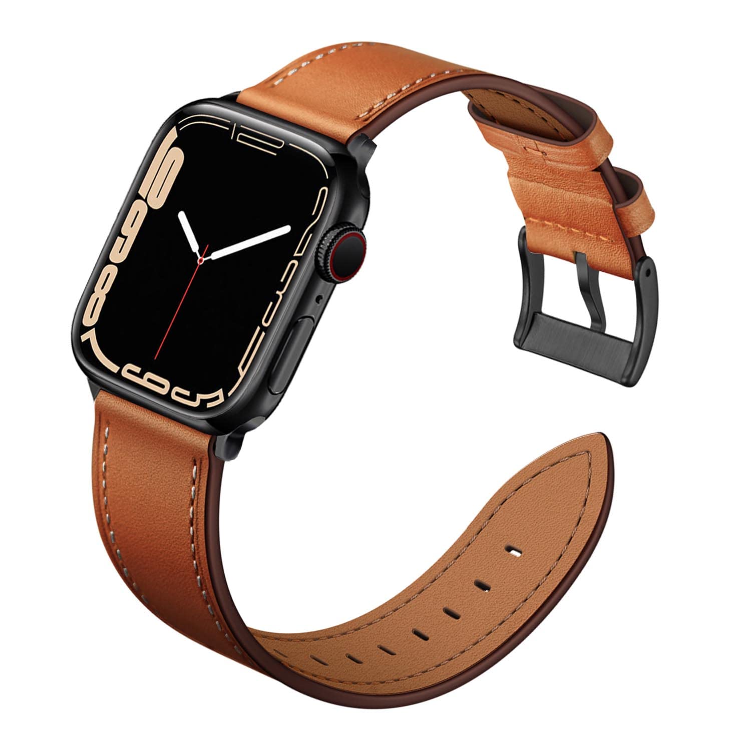 Botomall Compatible With Apple Watch Band 41Mm 40Mm 38Mm Series 9 8 7 Se 6 5 4 3 2 1,Premium Soft Top Leather With 316L Stainless Steel Classic Buckle Replacement Straps For Iwatch