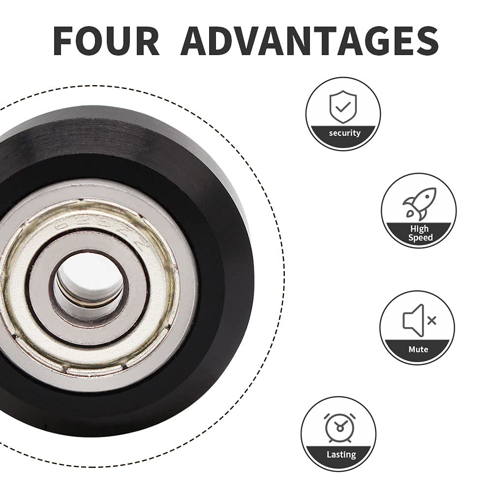 Simax3D [26Pcs/Pack] 3D Printer Wheel,Black Pom Polycarbonate Roller 625Zz, Wear Resistant/Silent/Burr Free For Creality Cr10, E