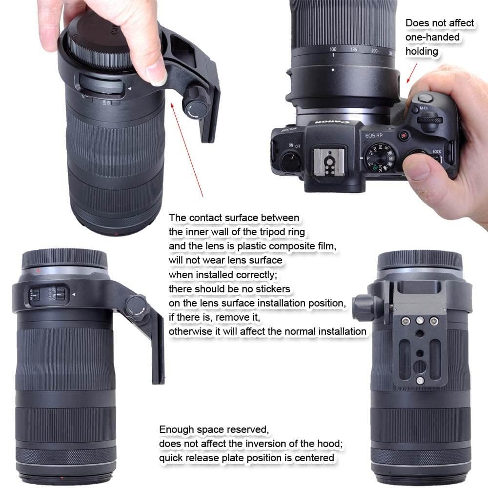 Ishoot Metal Tripod Mount Ring Lens Collar Compatible With Canon Rf 100 400Mm F/5.6 8 Is Usm, Lens Support Holder Bracket Bottom