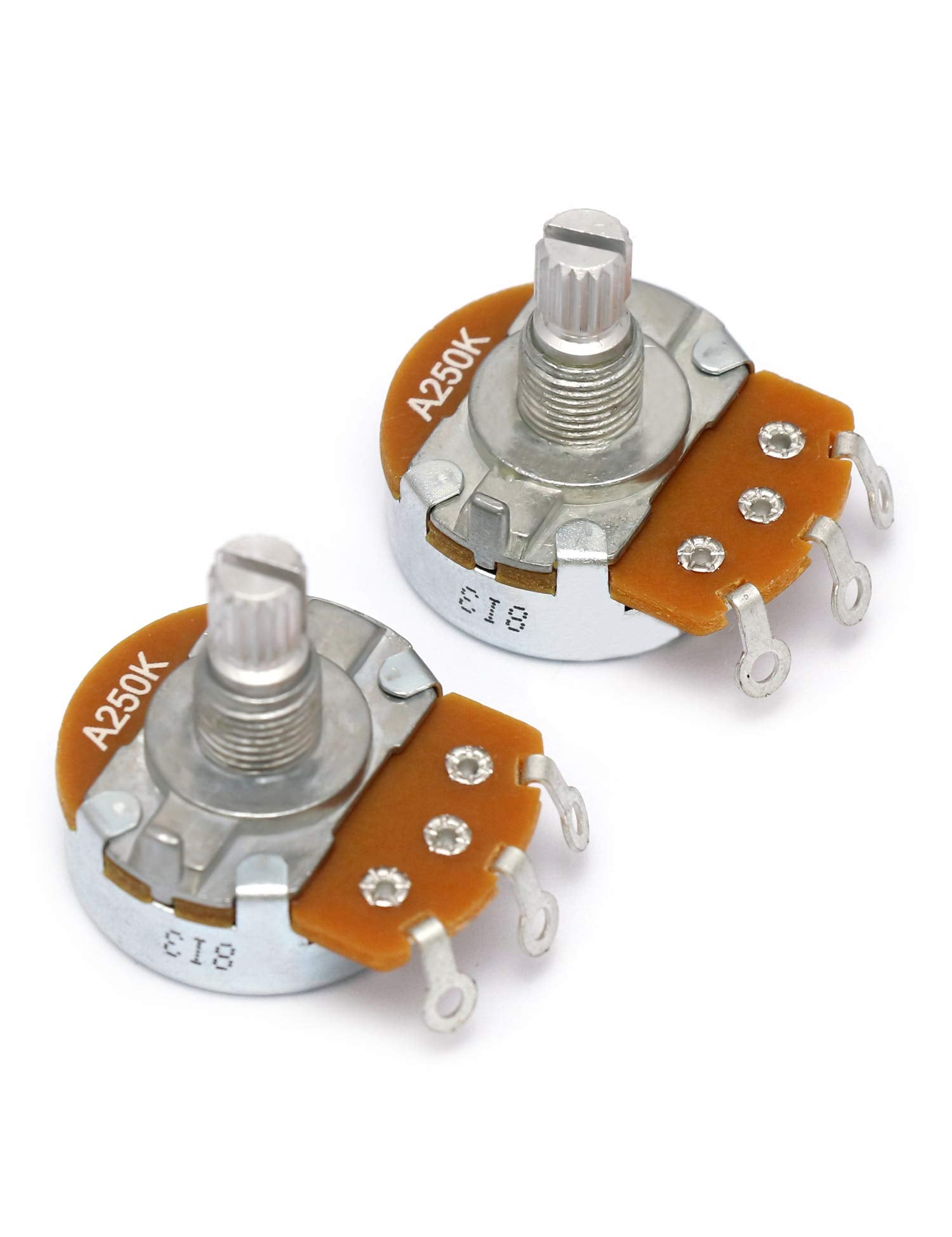 Metallor Alpha Pots Log A250K Volume Audio Potentiometer Electronics For Electric Guitar Or Bass Guitar. (Larger A250K)