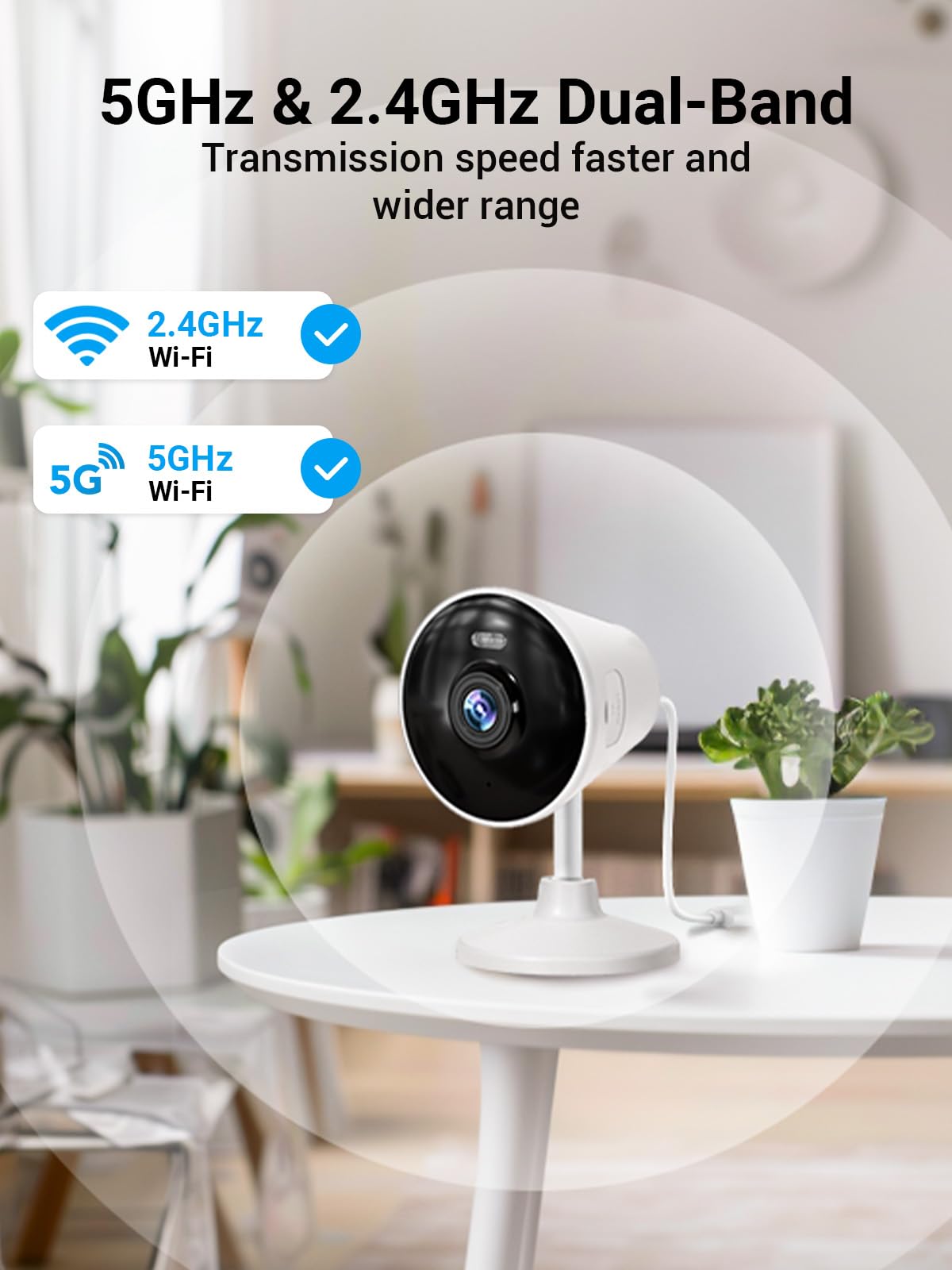 [5G & 2.4G] Indoor/Outdoor Security Camera For Home, Baby/Elder/Dog/Pet Camera With Phone App, Wi Fi Camera W/Spotlight, Color N