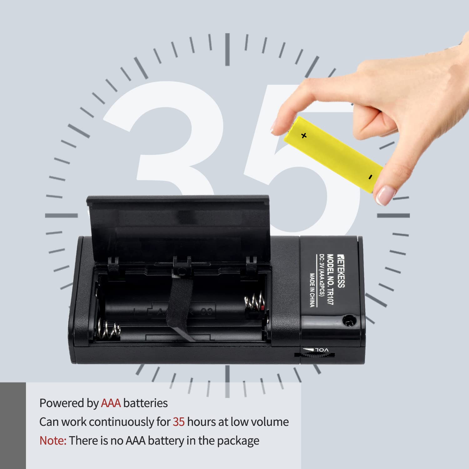 Retekess Tr107 Pocket Radio Am Fm, Portable Radio With Headphones, Aaa Battery Operated, Fm Stereo And Bass Boost, Ideal For Wal