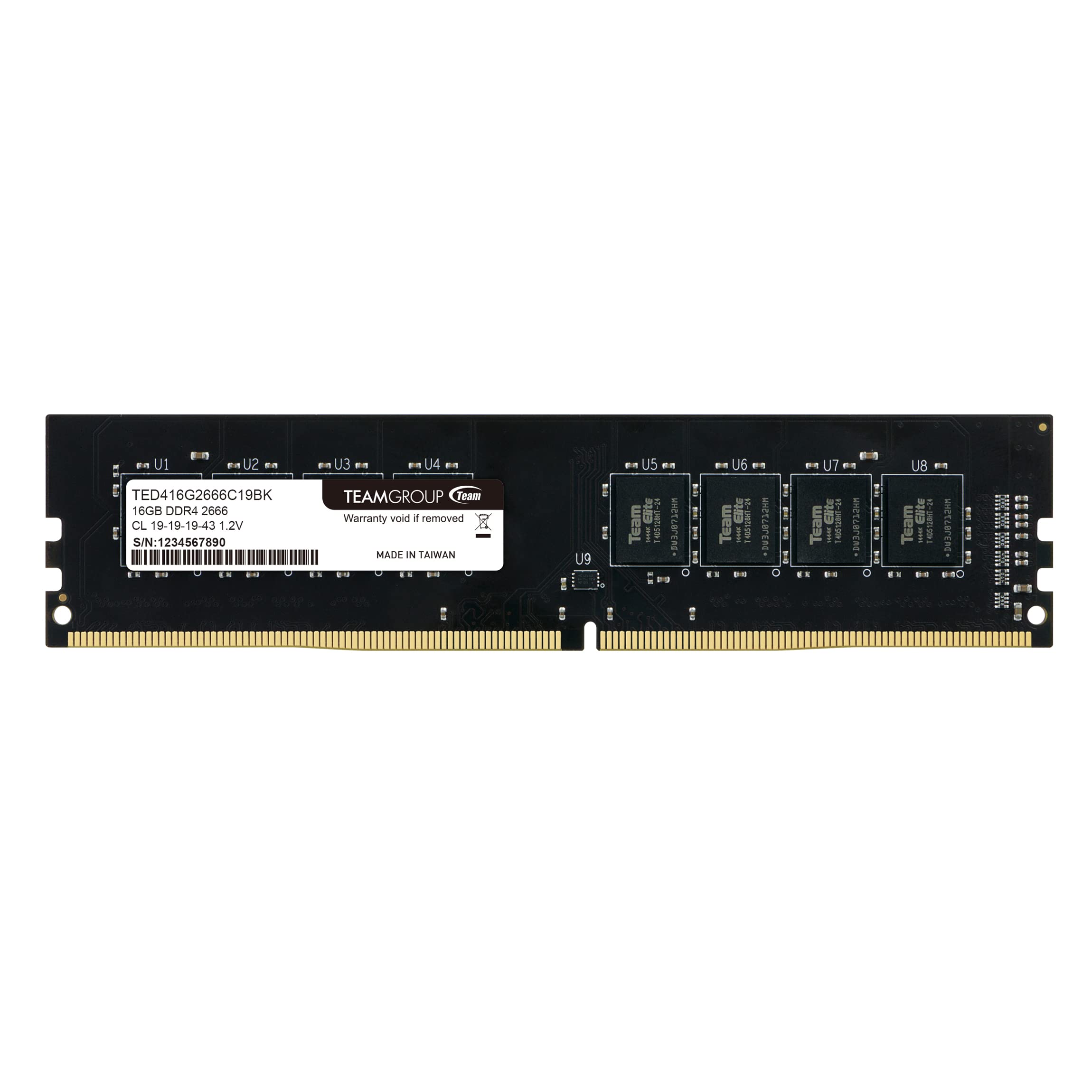 Teamgroup Elite Ddr4 16Gb Single 2666Mhz (Pc4 21300) Cl19 Unbuffered Non Ecc 1.2V Udimm 288 Pin Pc Computer Desktop Memory Modul