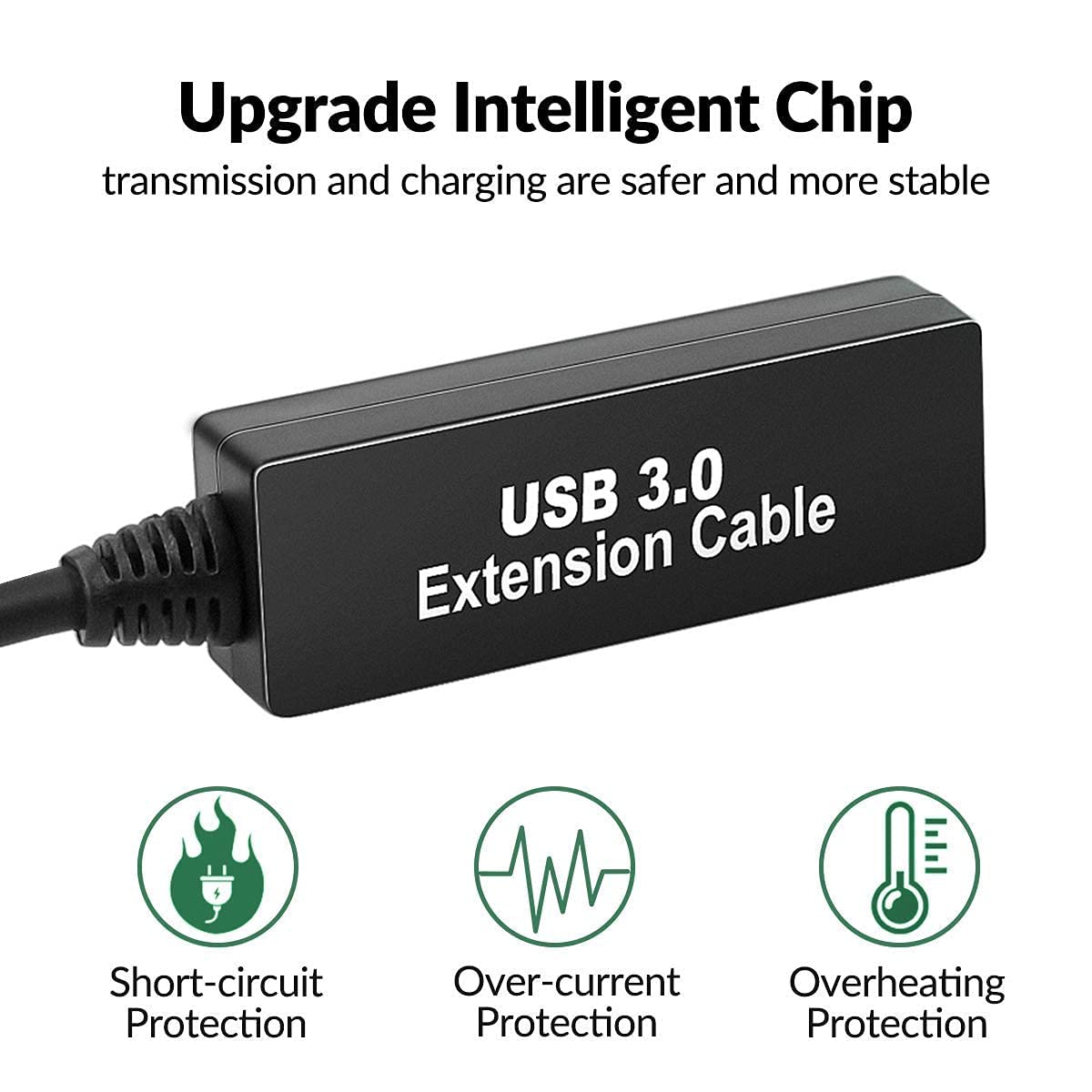 25Feet Active Usb 3.0 Extension Cable,Usb 3.0 Extension Cord A Male A Female,With Expansion Chipset Signal Boosters, Compatible With Oculus Quest 3,Vr, Xbox, Ps4, Webcam,Etc.