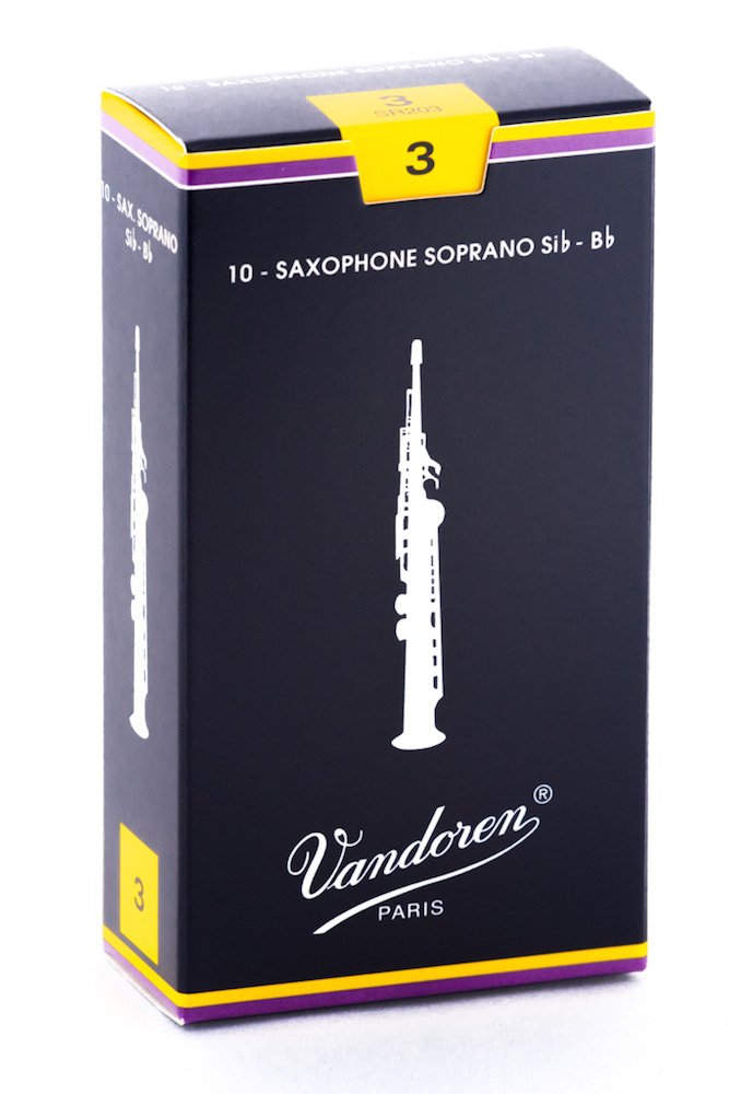 Vandoren Sr203 Soprano Sax Traditional Reeds Strength 3; Box Of 10