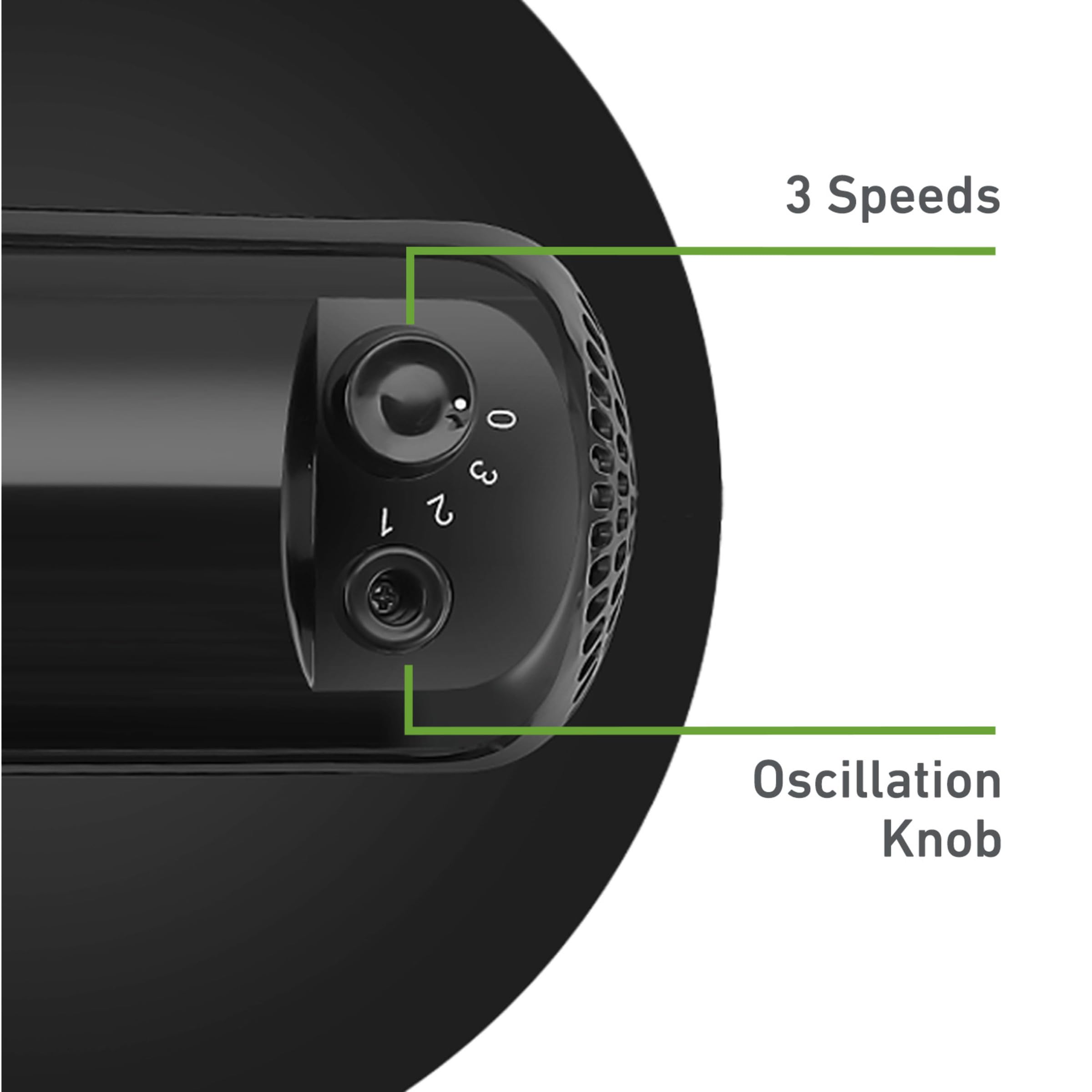 Holmes 12'' Table Fan, 75 Oscillation, 3 Speeds, 15 Adjustable Head Tilt, Ideal For Home, Bedroom Or Office, Black