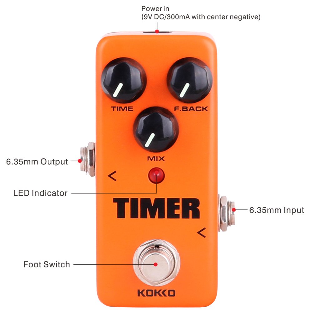 Guitar Mini Effects Pedal Timer   Digital Delay Effect Sound Processor Portable Accessory For Guitar And Bass, Exclude Power Ada