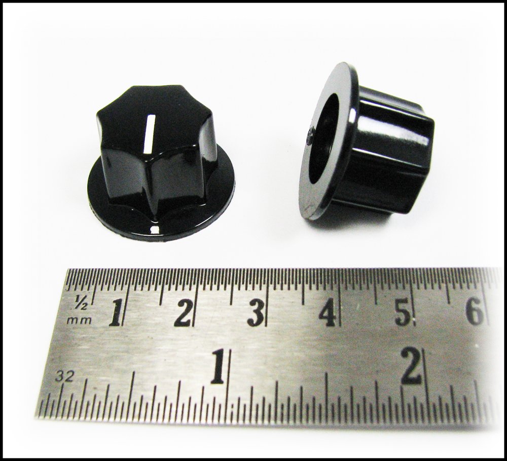 C. B. Gitty 2 Pack Guitar Potentiometer Knobs: Black Top Hat With Set Screw