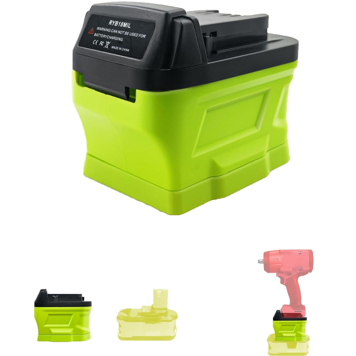 For Milwaukee To For Ryobi Battery Adapter (For Ryobi 18V Battery Work For M18 Tool)