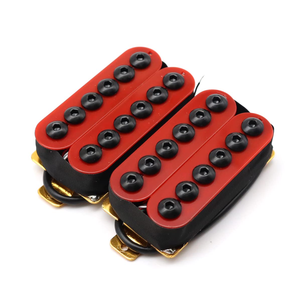 High Output Invader Style Guitar Humbucker Pickups Ceramic Magnet Neck And Bridge Pickups For Electric Guitar Parts (Red)